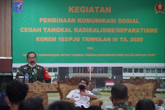 Danrem 102/Pjg Beberkan Ancaman dan Jenis Paham Radikal