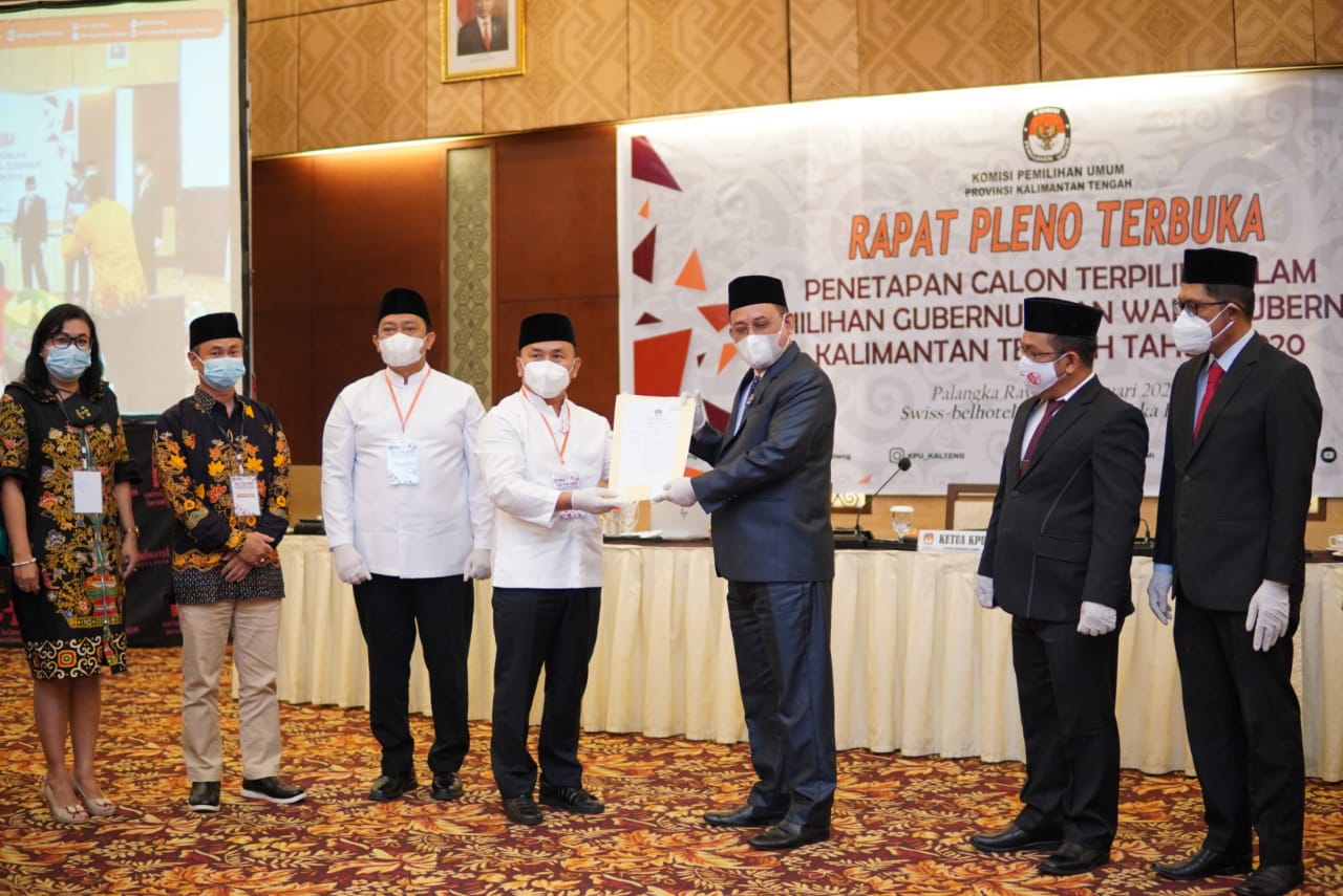 Tanpa Ben-Ujang, KPU Kalteng Tetapkan Sugianto Sabran-Edy Pratowo Sebagai Pemenang
