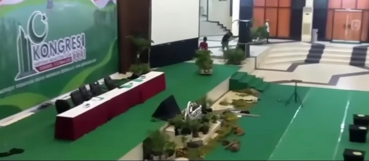 Belum Pleno, Arena Kongres HMI Sudah Dirusak Orang Tak Dikenal