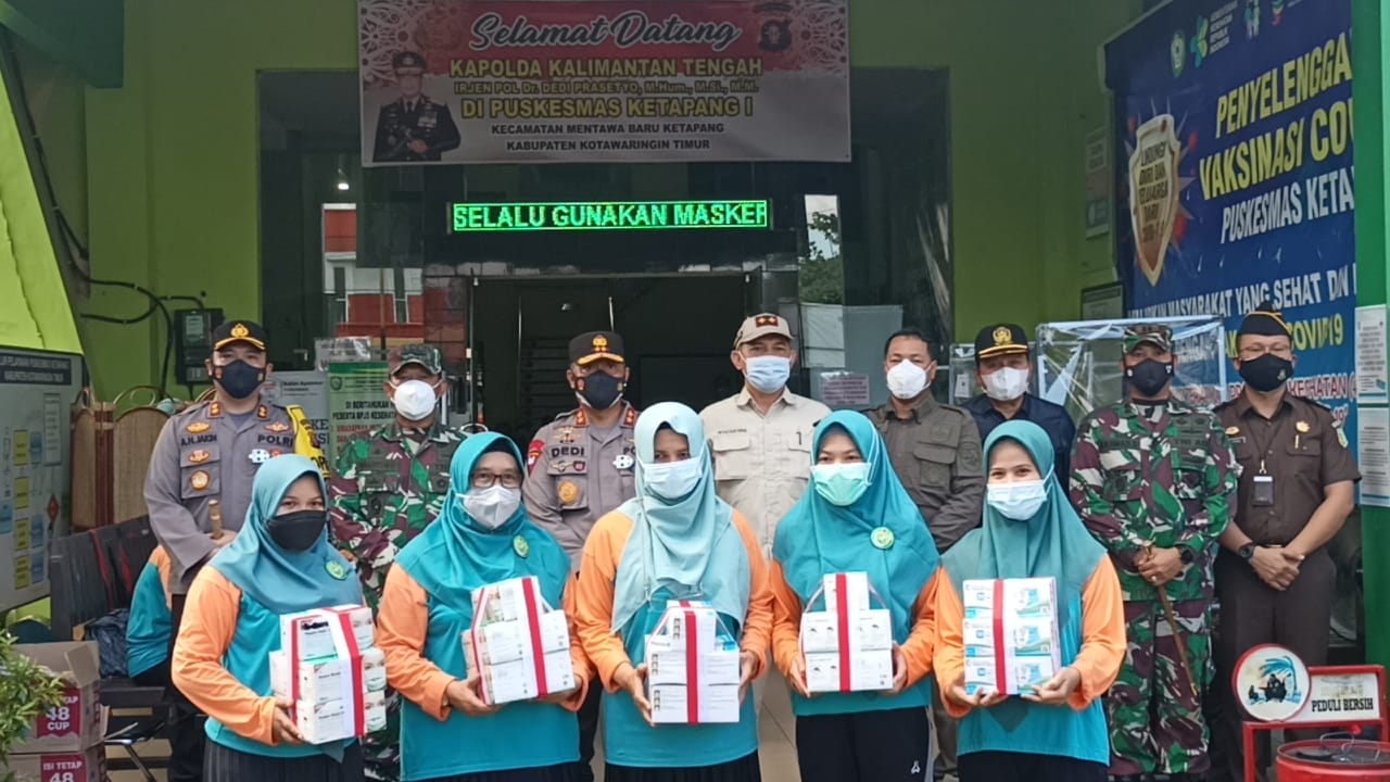 Kunker Kapolda Kalteng Tinjau Vaksinasi Dan Sarpras Cegah Karhutla Didampingi Dandim 1015/Sampit