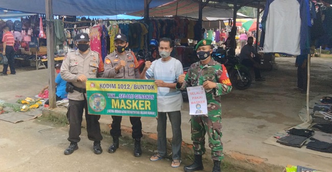 Antisipasi Penyebaran Covid, Ini yang Dilakukan Babinsa Koramil 1012/Ptt