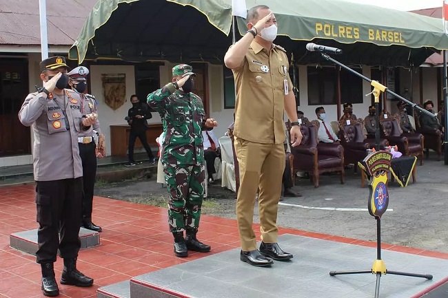 Dandim 1012/Buntok Hadiri Apel Gelar Pasukan Operasi Patuh Telabang 2021