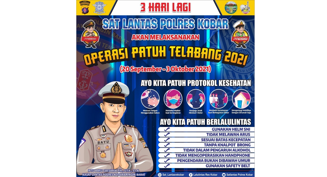 Jelang Operasi Patuh Telabang 2021, Warga Kobar Harus Simak Informasi Berikut