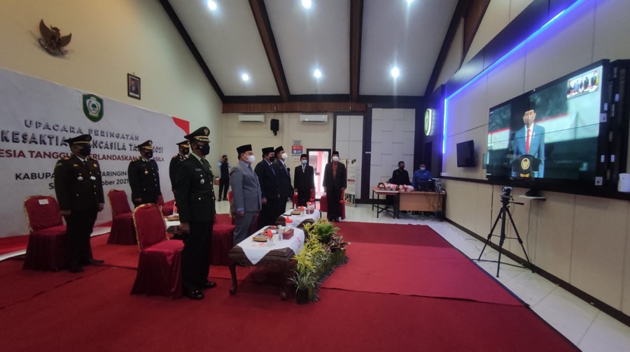 Forkopimda Kotim Ikuti Apel Virtual Hari Kesaktian Pancasila Bersama Presiden Joko Widodo