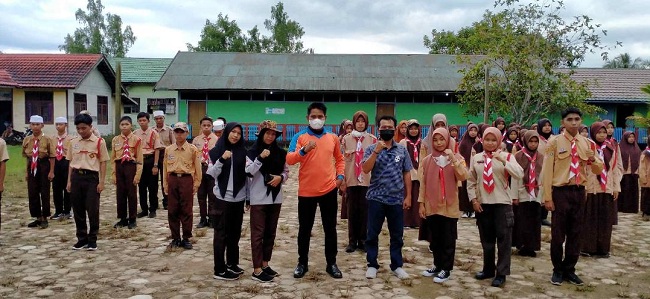 Angka Covid Turun Drastis, Pramuka Ranting Pulau Hanaut Eksis Lagi
