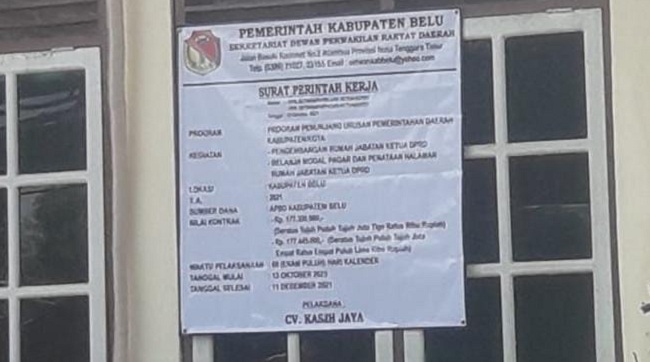 Aduh, Bantuan ‘Covid-19’ JPS Dipangkas Separo, Rehab Rujab Pimpinan DPRD Belu Malah Disetujui Rp 1,2 M