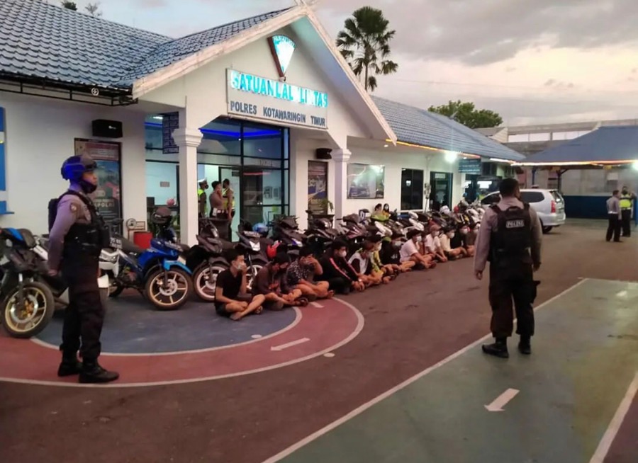Satlantas Polres Kotim Tilang Belasan Motor Diduga Balapan Liar