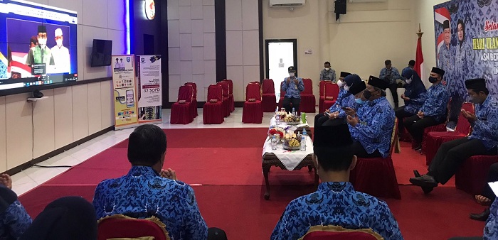 Pemkab Kotim Ikuti Upacara HUT Korpri ke-50 Secara Virtual, Jokowi Minta ASN Profesional