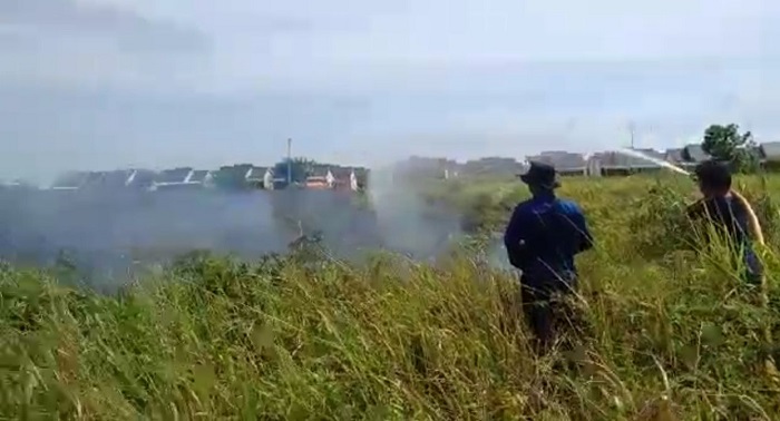 Kebakaran Lahan Terjadi di Sampit Saat Cuaca Terik