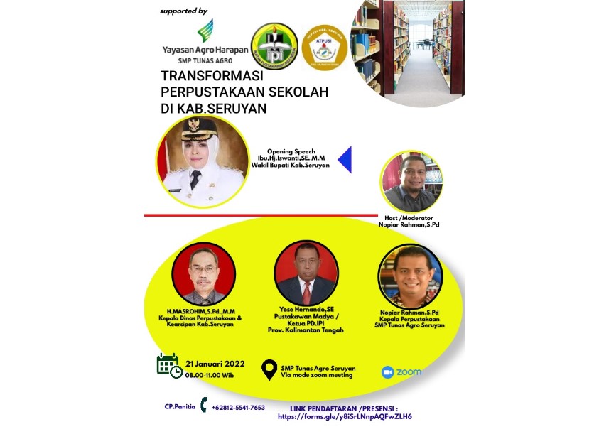 Yuk Ikuti Webinar Transformasi Perpustakaan Sekolah di Kabupaten Seruyan