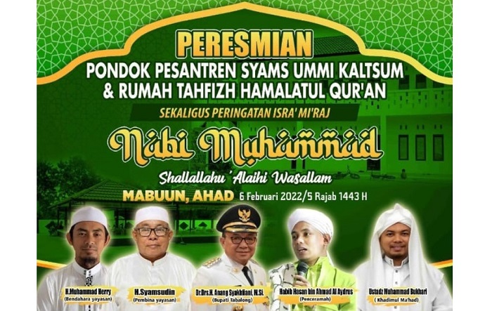 Penuhi Janji, Bupati Tabalong akan Resmikan Ponpes dan Rumah Tahfiz