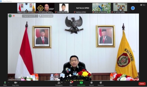 Wagub Kalteng Ikuti Rapat Paripurna Virtual, Bahas Tiga Raperda yang Diajukan