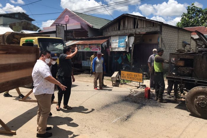 Jalan Rusak di Sekitar Pasar Sejumput Mulai Dipelihara