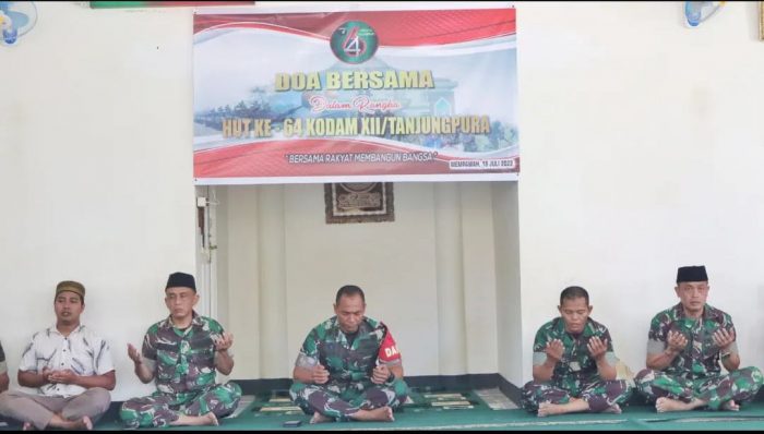 Kodim Mempawah Gelar Doa Bersama dalam Rangka HUT Kodam XII Tanjungpura 