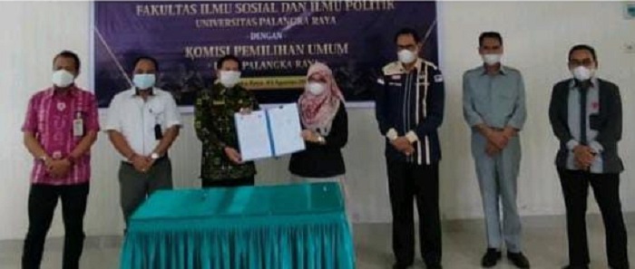 Implementasikan Tri Dharma PT, FISIP UPR dan KPU Palangka Raya Teken Kerja Sama
