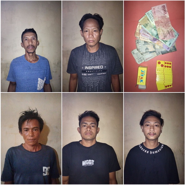 5 Warga Kota Besi Tepergok Asyik Main Judi Kyu-kyu