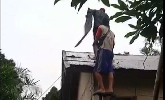 Badai Angin Landa Sampit, Rumah Ketua RT Ditimpa Pohon Durian
