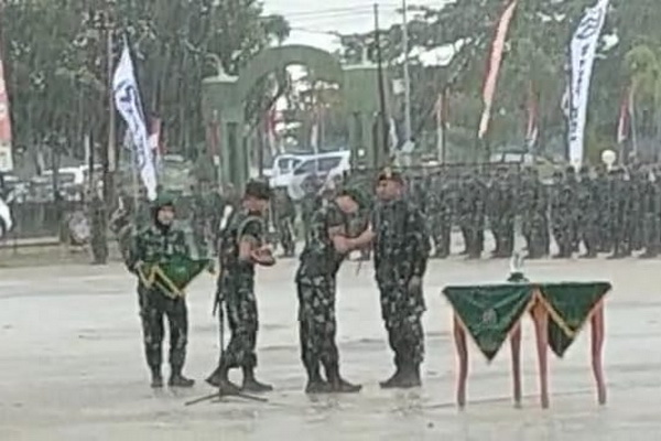 Hujan Deras Warnai Peresmian dan Pelantikan Dandim 1019/Katingan