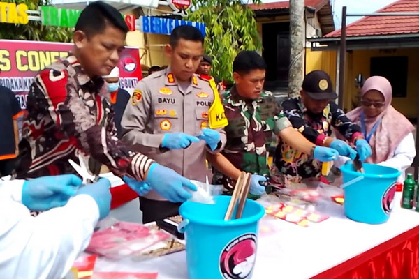 Polres Kobar Musnahkan Narkoba Hasil Kejahatan Senilai Rp 1 Miliar Lebih