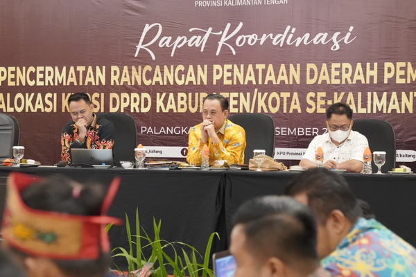KPU Kalteng Gelar Rakor Pencermatan Penataan Dapil Pemilu 2024