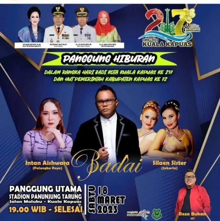 Yuk Ramaikan! Festival HUT Kabupaten Kapuas ke-72 akan Dimeriahkan Artis Ibukota
