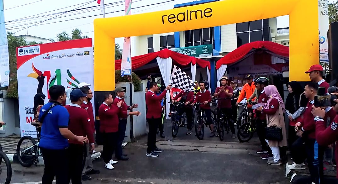 Rayakan HUT Ke-14, BPR Marunting Sejahtera Gelar Fun Bike dan Donor Darah