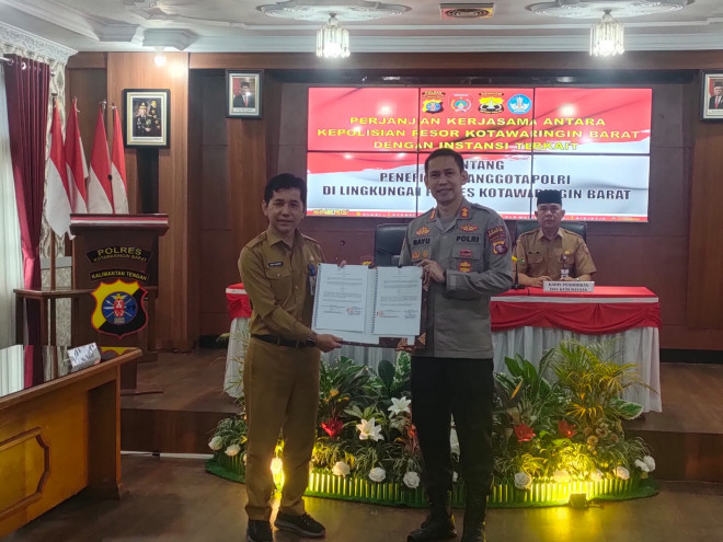 Permudah Pendataan Calon Anggota Polri, Disdukcapil Teken MoU dengan Polres Kobar