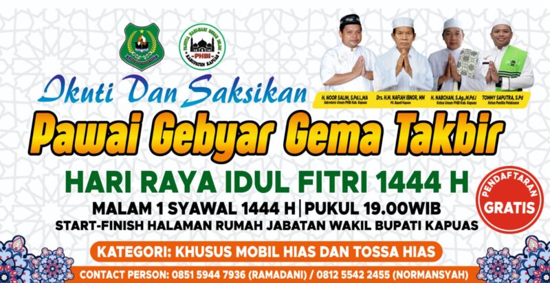 Pemkab Kapuas akan Adakan Pawai Takbir Lebaran, Simak Cara Daftarnya