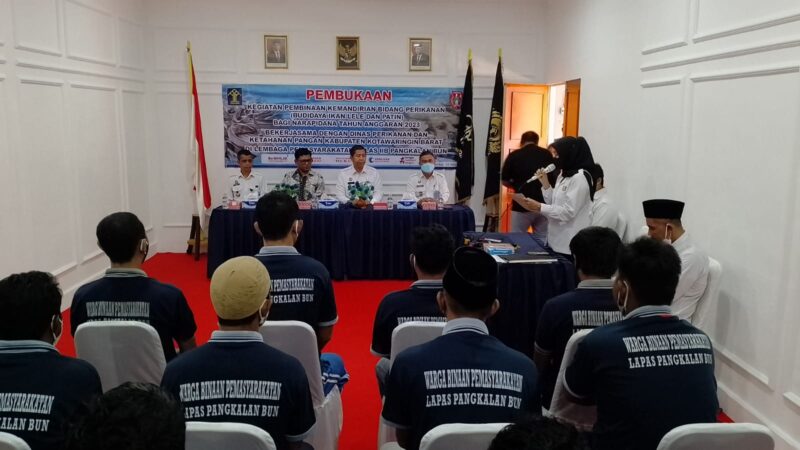 Gandeng Dinas Perikanan, Puluhan WBP Lapas Pangkalan Bun Ikuti Pelatihan Budidaya Ikan
