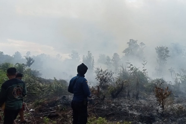 Sumber Air dan Portal Jadi Kendala Pemadaman Api di Lahan Belakang Perumahan Warga