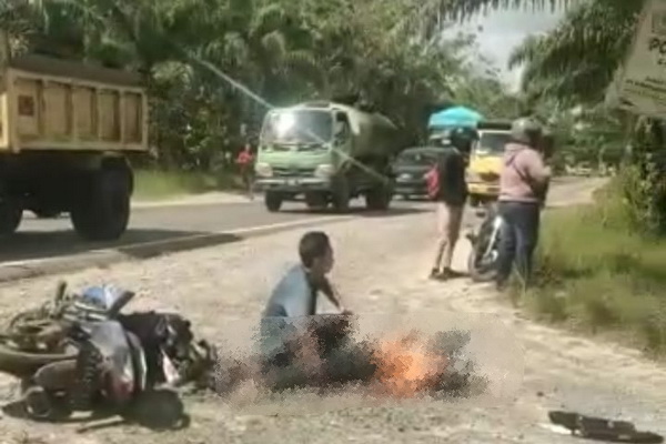 Kecelakaan di Jalan Jenderal Sudirman Sampit, Dua Korban Dilarikan ke Rumah Sakit