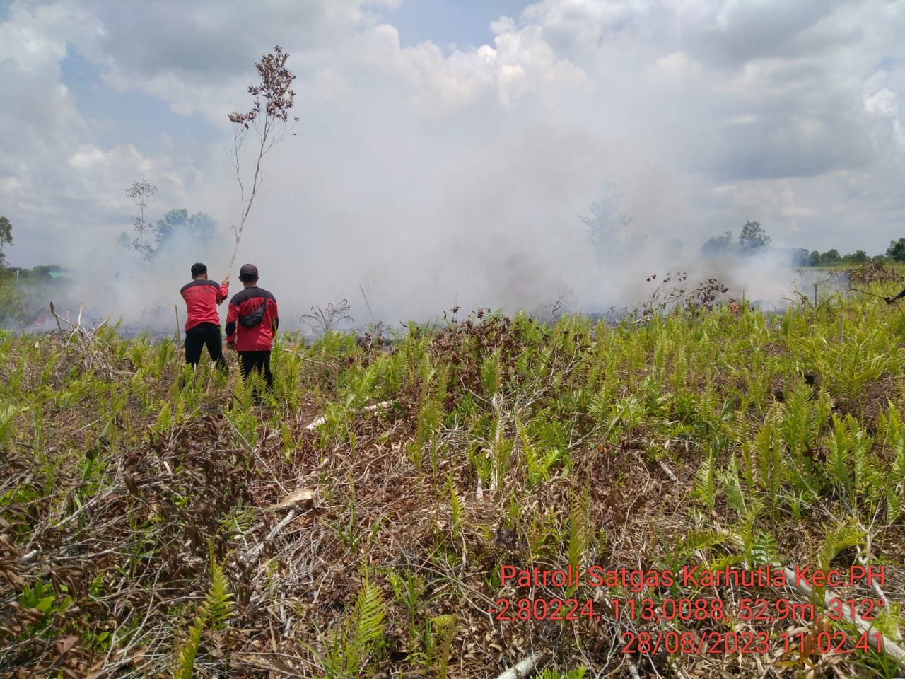 Satgas Karhutla Pulau Hanaut Respon Cepat Padamkan Kebakaran Lahan di Desa Bamadu