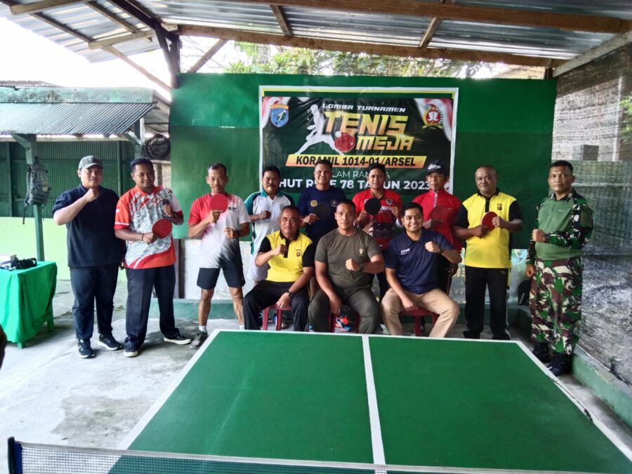 Peringati HUT RI, Koramil 01 Arsel Gelar Turnamen Tenis Meja