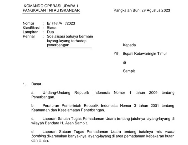 Pemkab Kotim Diminta Sosialisasi Bahaya Bermain Layangan di Bandara dan Area Hotspot