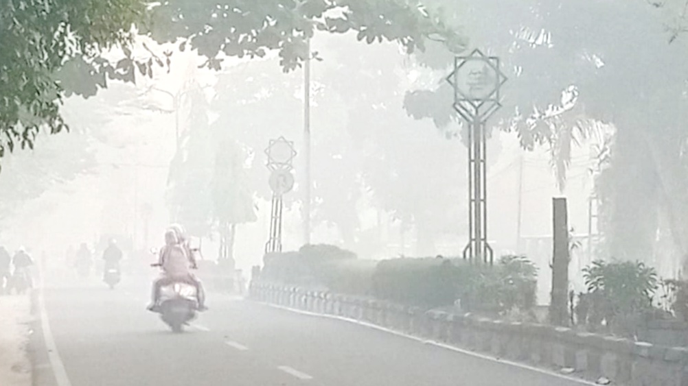 Tidak Hanya Pagi, Kabut Asap Juga Turun Sore Hari dan Baunya Bikin Sesak Napas