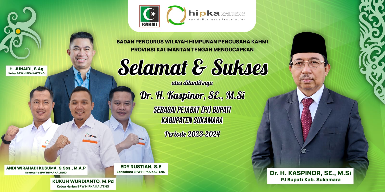 Apresiasi Pelantikan Pj Bupati Sukamara, HIPKA: Kaspinor Miliki Komitmen dalam Pembangunan Berkelanjutan