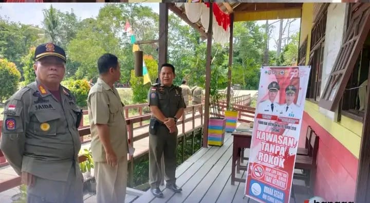 Satpol PP Sosialisasikan Perda Kawasan Tanpa Rokok ke SMP N 6 Katingan Hilir