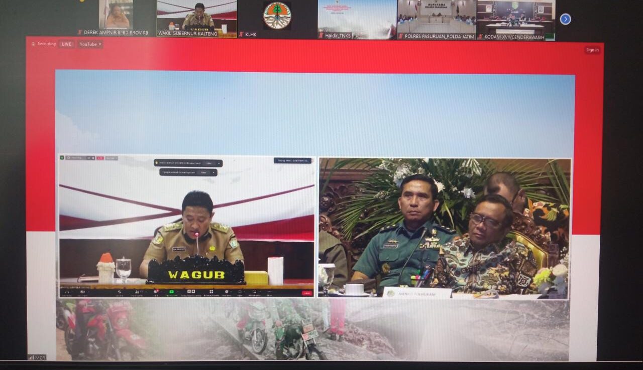 Wagub Laporkan Penanggulangan Karhutla di Kalteng dalam Rakorsus bersama Mahfud MD