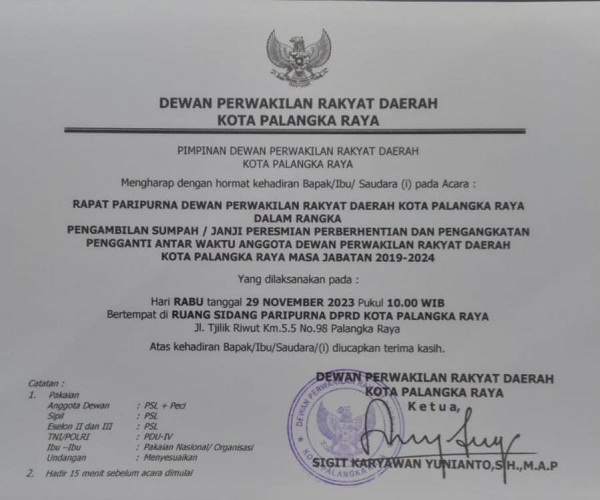 Gantikan Reja Framika, Oktariani akan Dilantik PAW DPRD Palangka Raya