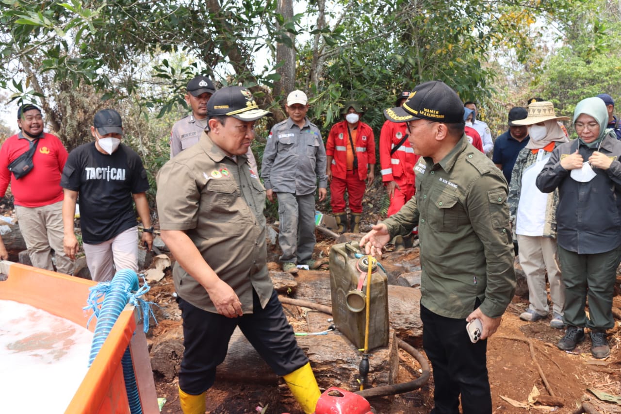 Wagub Kalteng dan Wamen LHK Bantu Padamkan Karhutla di Tumbang Nusa