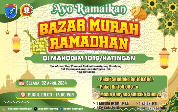 Tak Perlu Syarat, Kodim 1019 Katingan Akan Gelar Bazar Murah Ramadan