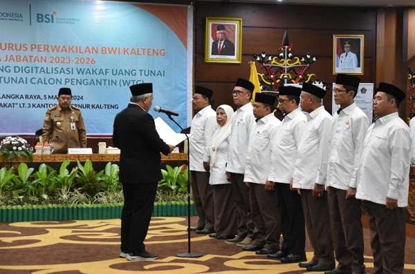 Resmi Dilantik, Pengurus BWI Kalteng Periode 2023-2026 Diharap Bisa Bersinergi dengan Pemerintah
