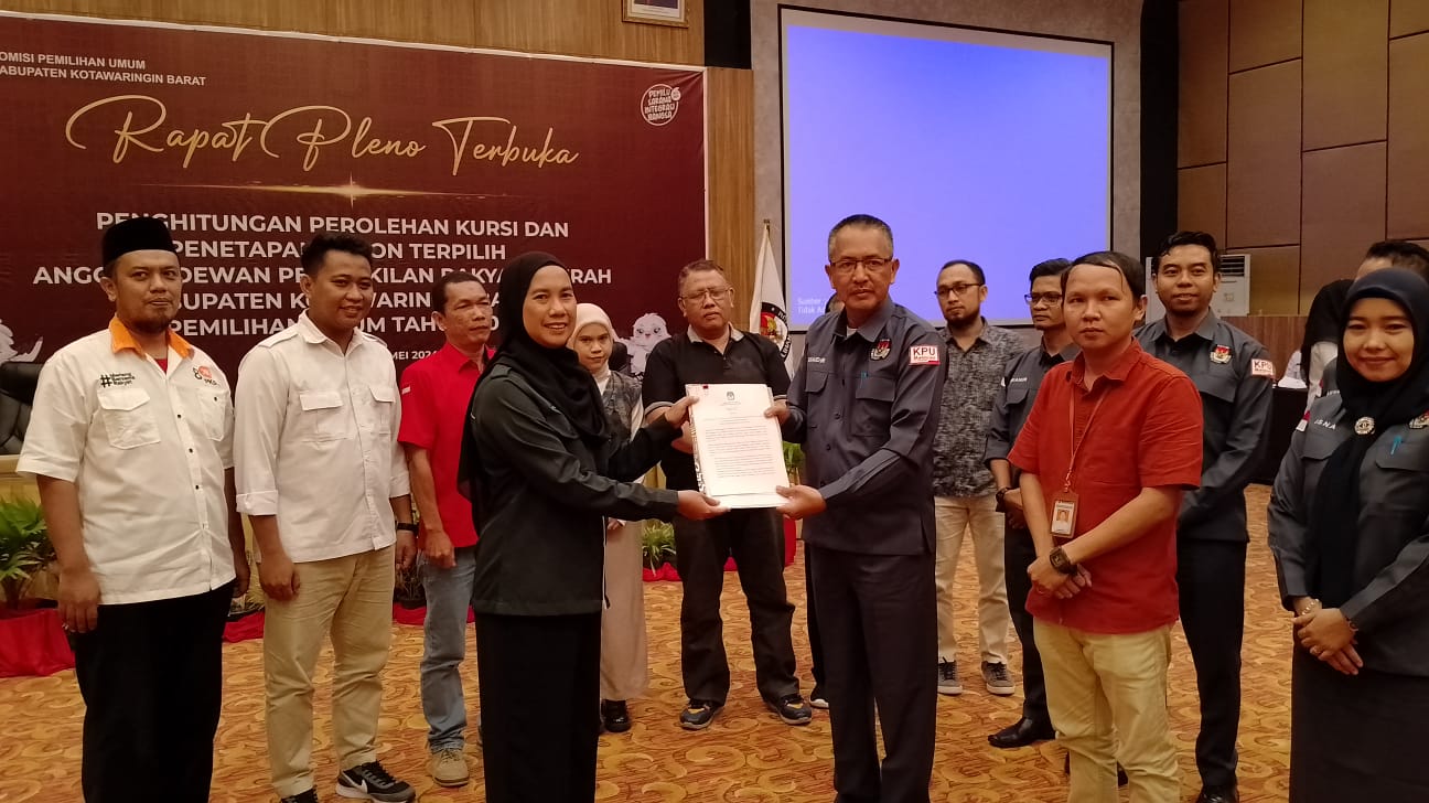 Tok! KPU Tetapkan Perolehan Kursi Parpol dan Caleg Terpilih DPRD Kobar