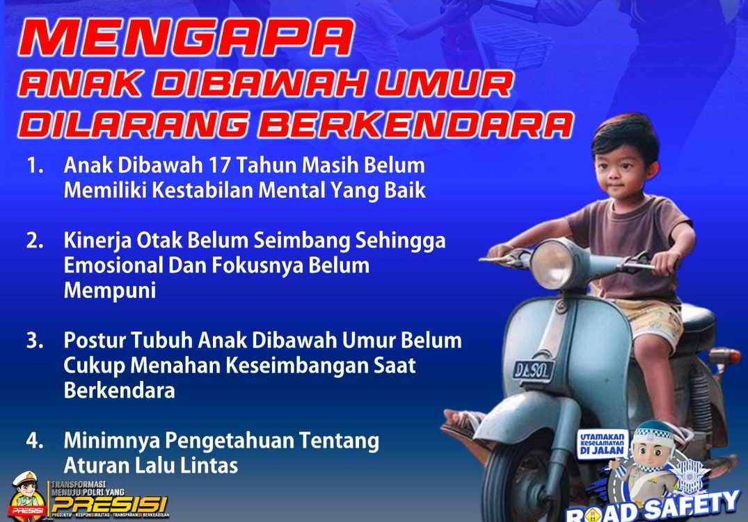 Mengapa Anak di Bawah Umur Dilarang Berkendara, Ternyata ini Alasannya