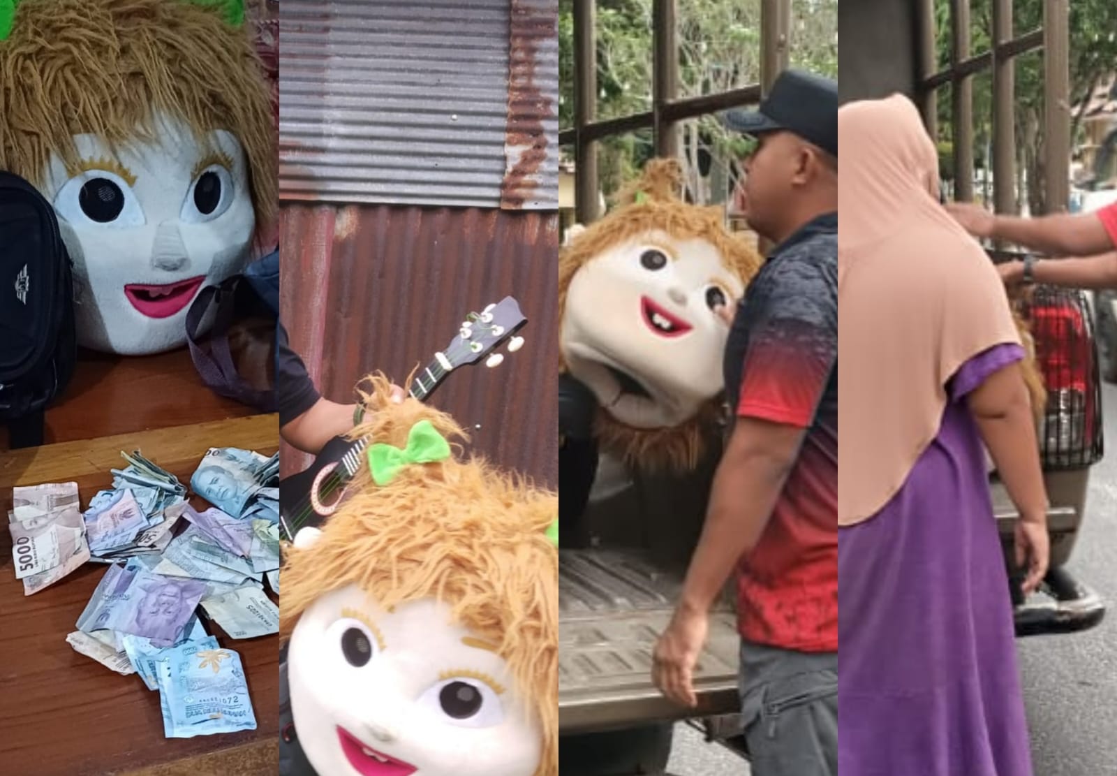 Drama di Lampu Merah Pangkalan Bun, Keluarga Kecil Nekat Mengamen