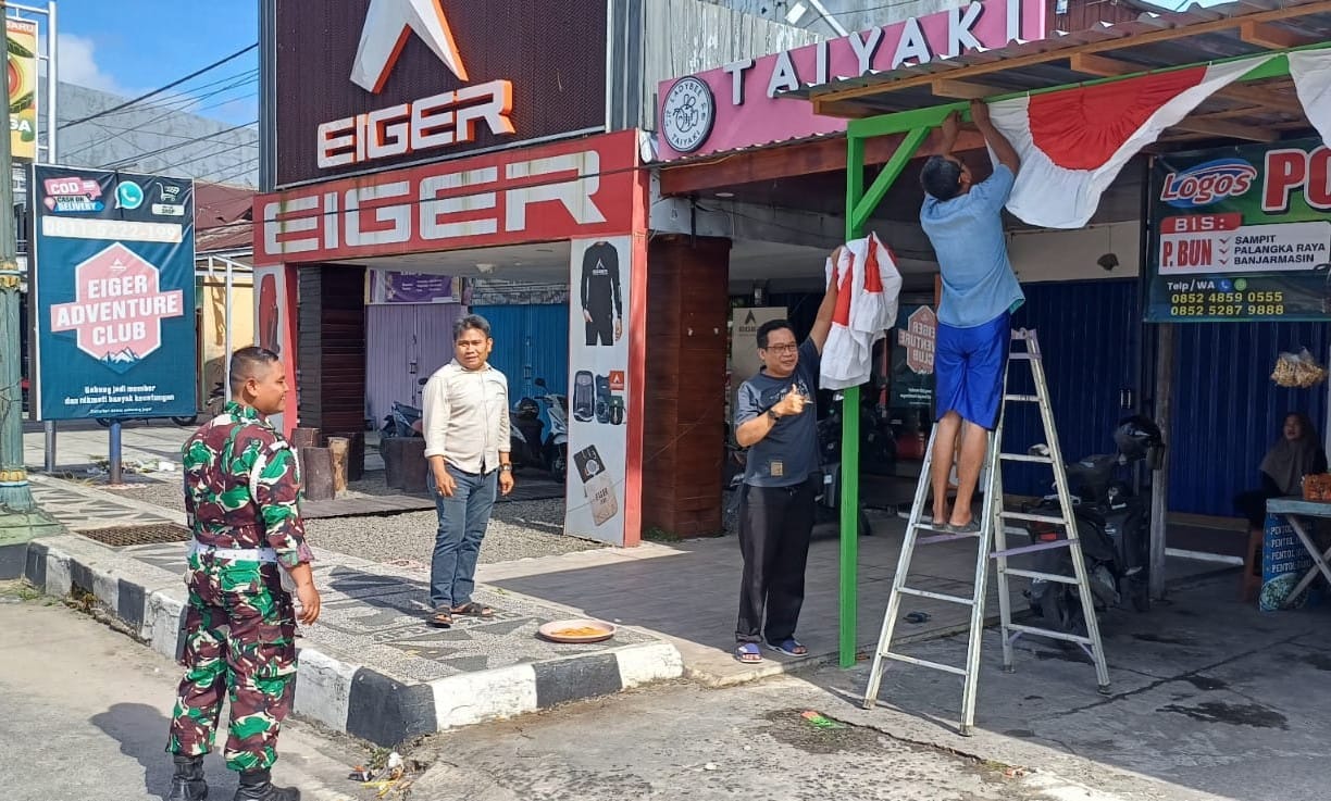 Semarak Kemerdekaan: Kodim 1014/Pbn Ajak Warga Pasang Bendera Merah Putih untuk Bangkitkan Patriotisme