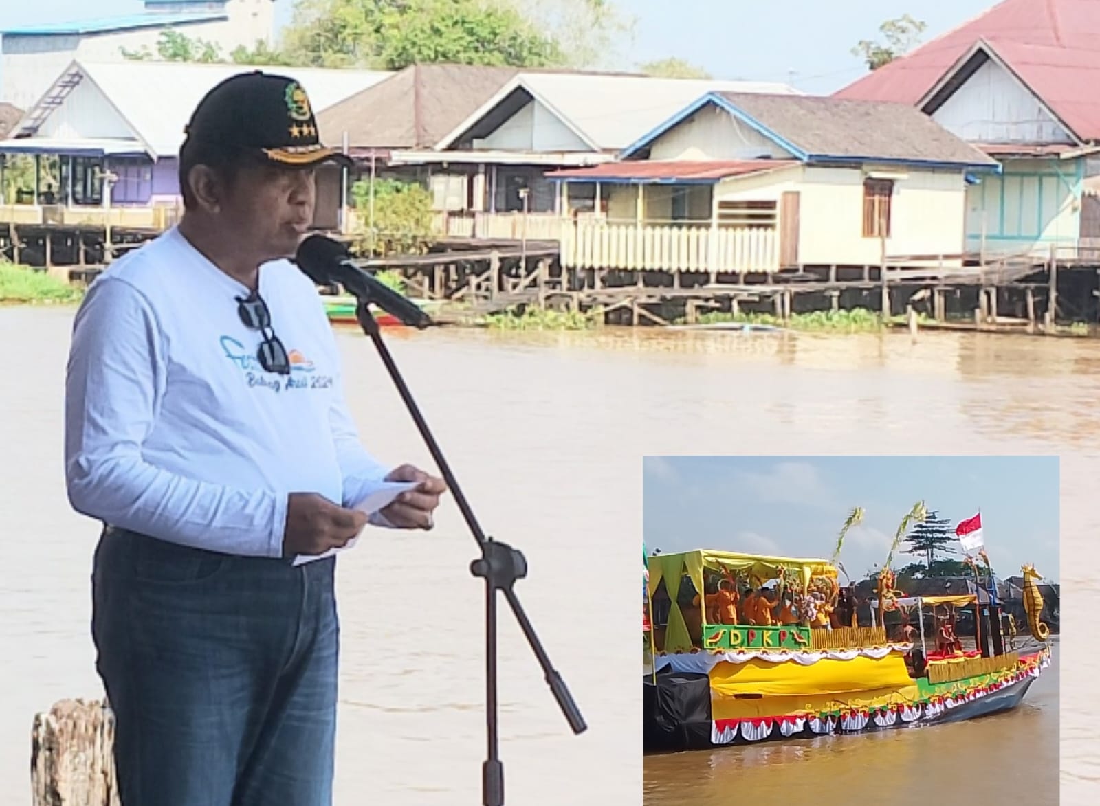 Pj Bupati Kobar Apresiasi Lomba Kelotok Hias, Ajang Kreativitas dan Pelestarian Budaya
