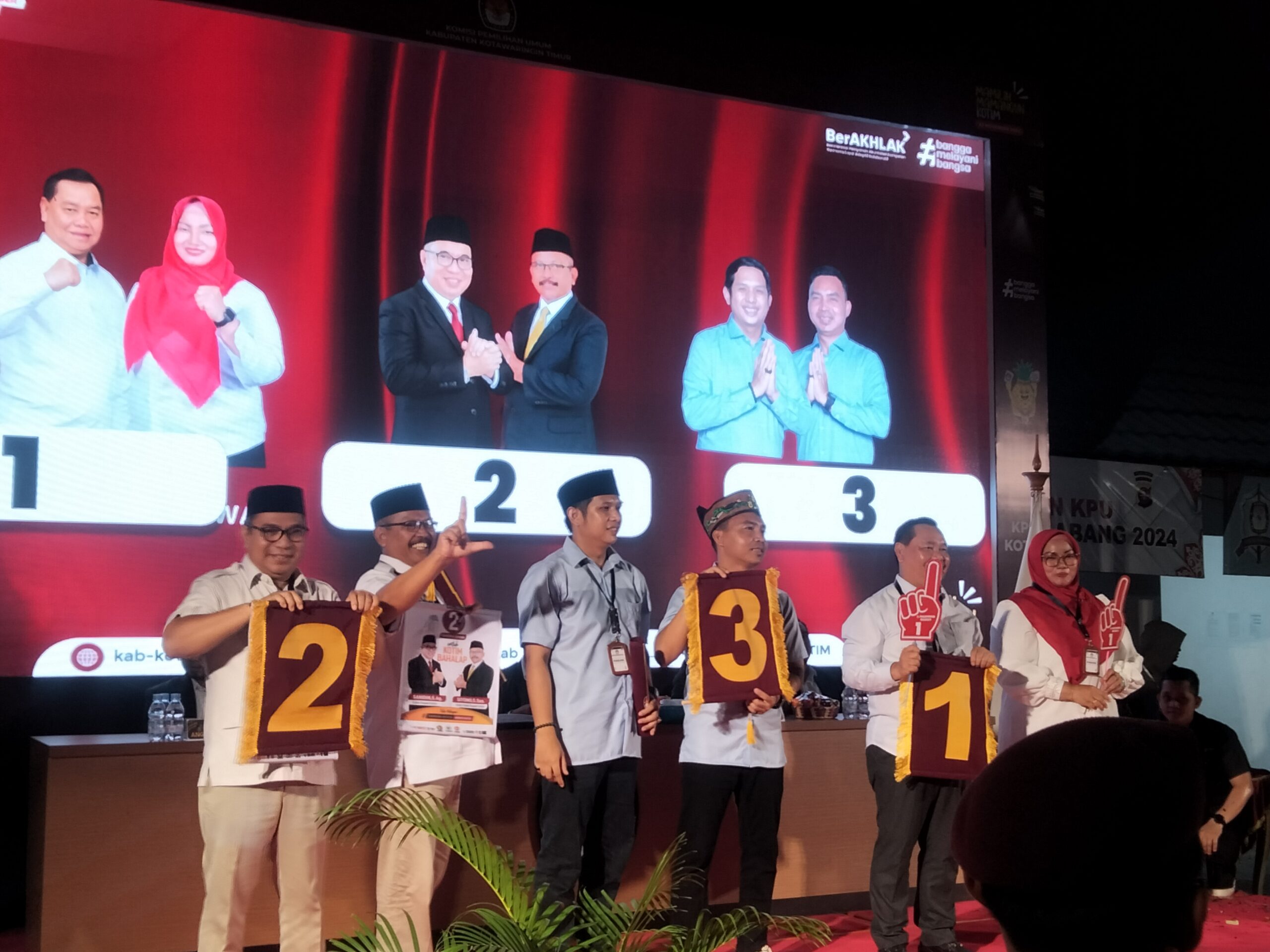 Berikut Daftar Nomor Urut Tiga Paslon Pilkada Kotim 2024