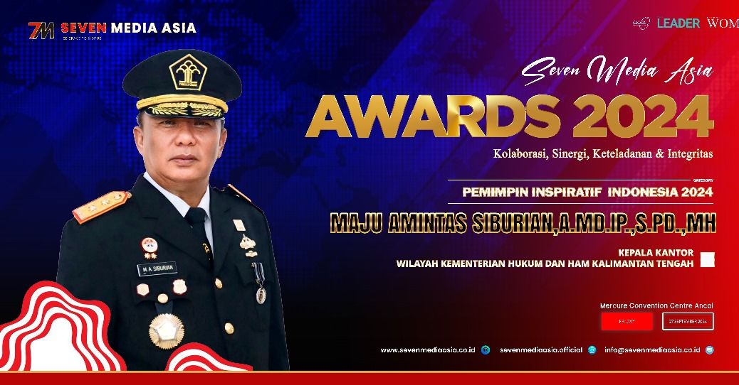 Kakanwil Kemenkumham Kalteng Terima Penghargaan Pemimpin Inspiratif Indonesia 2024