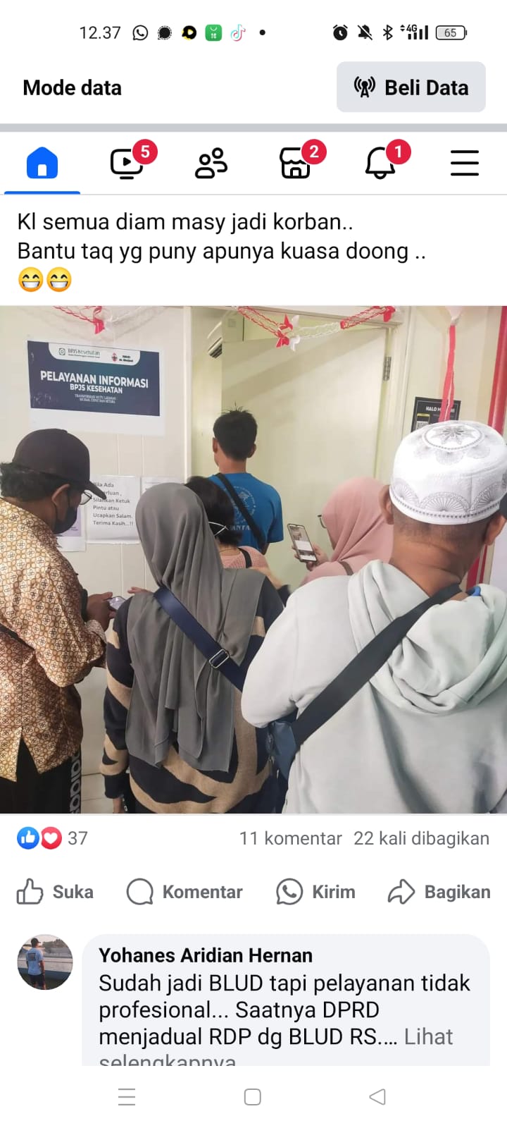 RSUD dr Murjani Sampit Cancel Pasien di Aplikasi JKN Tanpa Solusi 